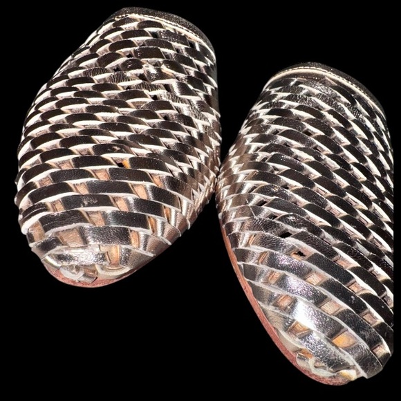 Nordstrom Jeffrey Campbell DASHI gold woven slides WOMEn’s shoes size 6 - Picture 9 of 16